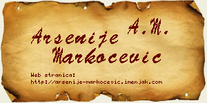 Arsenije Markočević vizit kartica